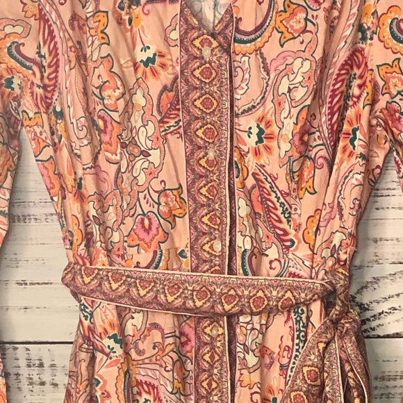 VENUS Paisley Print Linen Peach Pink Dress size 14 NWOT - Picture 5 of 16